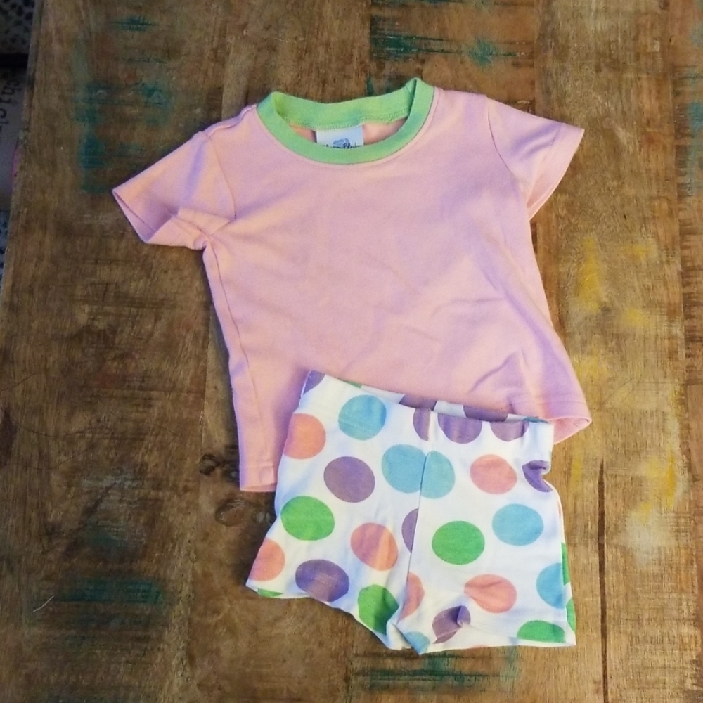 🌸 Organic Cotton 🌸Polka dot  Shirt + Short set